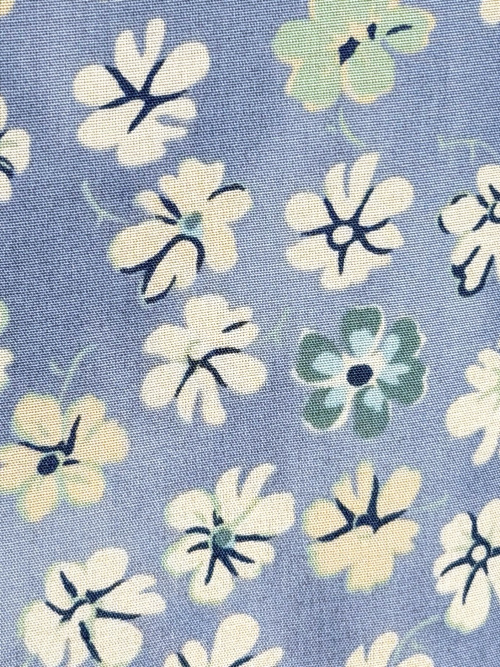 Vintage 80’s Marks & Spencer Button Front Floral Midi Dress In Pale Blue Mix | 6 - Picture 9 of 14